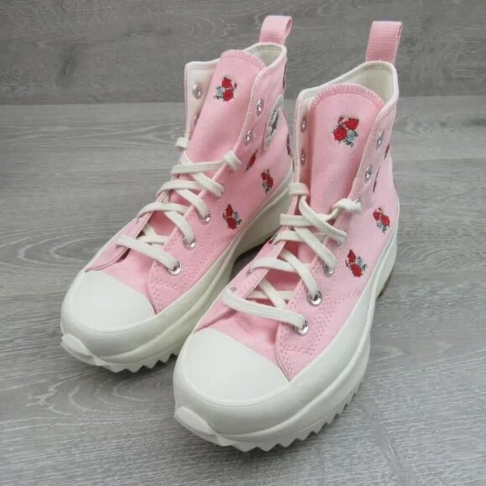 Converse Run Star Hike HI Platform Women's Size 9.5 Pink Red Roses NEW A05192C - Picture 5 of 14